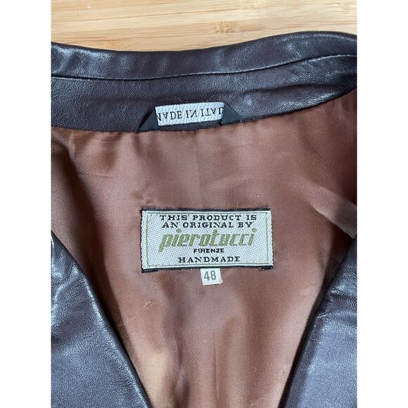 Handmade Vintage Lambskin Jacket Men Sz S Florence Italy Leather Indie Grunge - Picture 6 of 14